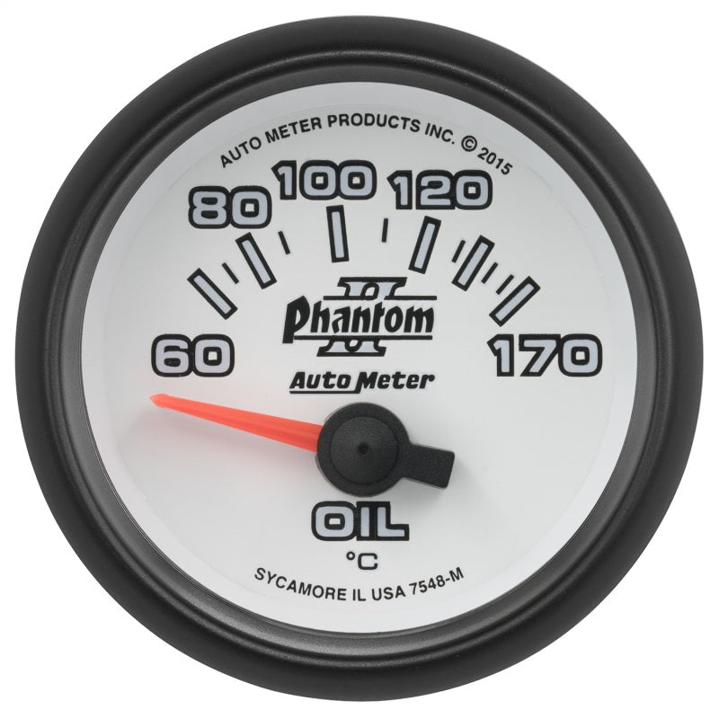 Autometer Phantom II Gauge Oil Temp 2 1/16in 60-170f Electric Universal | 7548-M