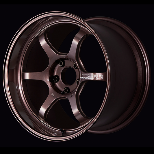 Advan R6 18x9.5 +45 5-100 Racing Copper Black Wheel