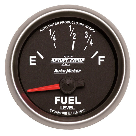 Autometer Sport-Comp II 52mm 73-10 ohms Short Seeep Electronic Fuel Level Gauge Universal | 3615