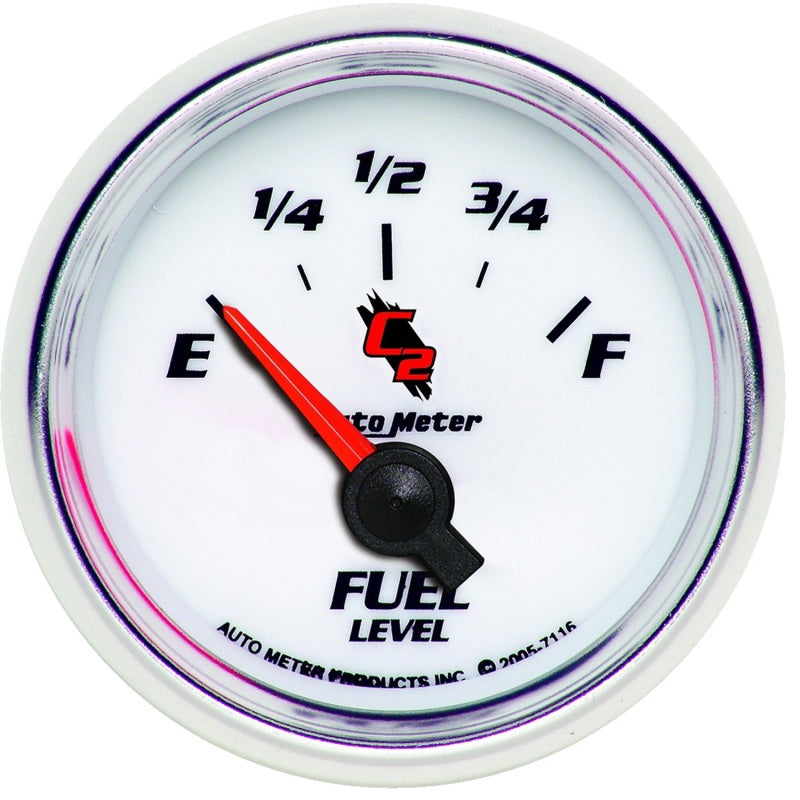 Autometer C2 52mm 240-33 Ohm Short Sweep Electronic Fuel Level Gauge Universal | 7116