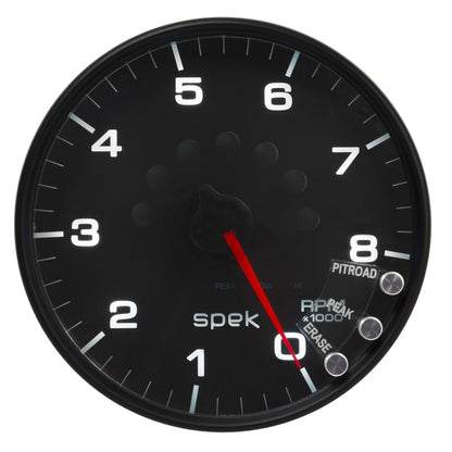 Autometer Spek-Pro Tachometer Gauge 5in 8K Rpm W/Shift Light & Peak Mem Black/Black Universal | P23832