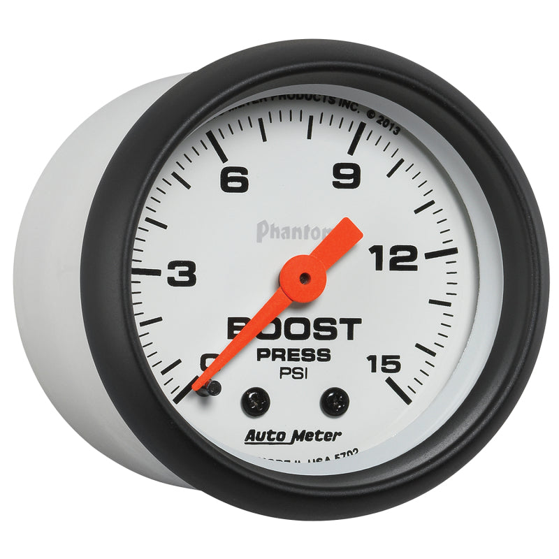 Autometer Phantom 52mm 0-15PSI Mechanical Boost Pressure Gauge Universal | 5702