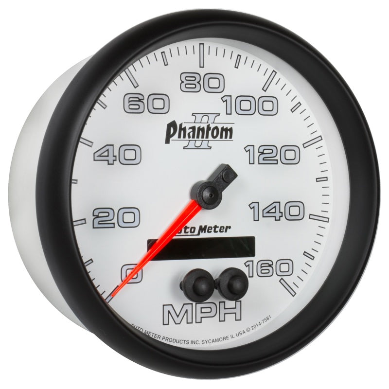 Autometer Phantom II 5in 0-140MPH In-Dash Electronic GPS Programmable Speedometer Universal | 7581