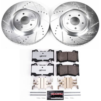 Power Stop Front Z26 Street Warrior Brake Kit Infiniti G37 2008-2013 / FX50 2009-2013 / M37 2011-2013 / M37X 2013 / M56 2011-2013 / M56X 2013 / Q50 2014+ / Q60 2014-2019 / Q70 2014-2019 / Nissan 350Z 2009 / 370Z 2009-2019 | K2915-26