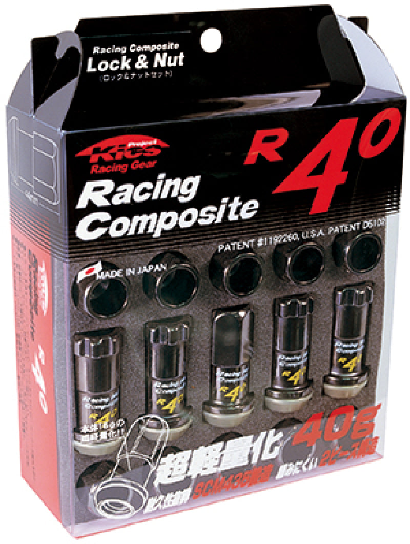 Project Kics 12x1.25 R40 Lug Nuts - Black (16+4 Locks) | KRC13K