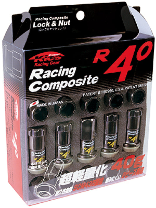 Project Kics 12x1.50 R40 Lug Nuts - Black (16+4 Locks) | KRC11K