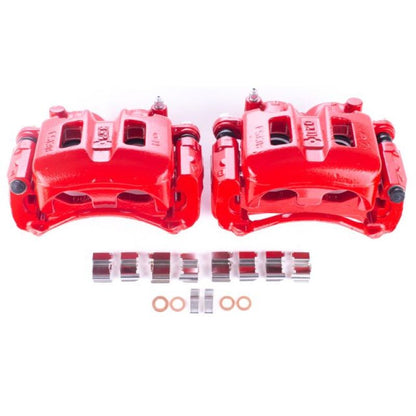 Power Stop Front Red Calipers w/ Brackets Pair Mitsubishi Montero 2001-2006 | S2656