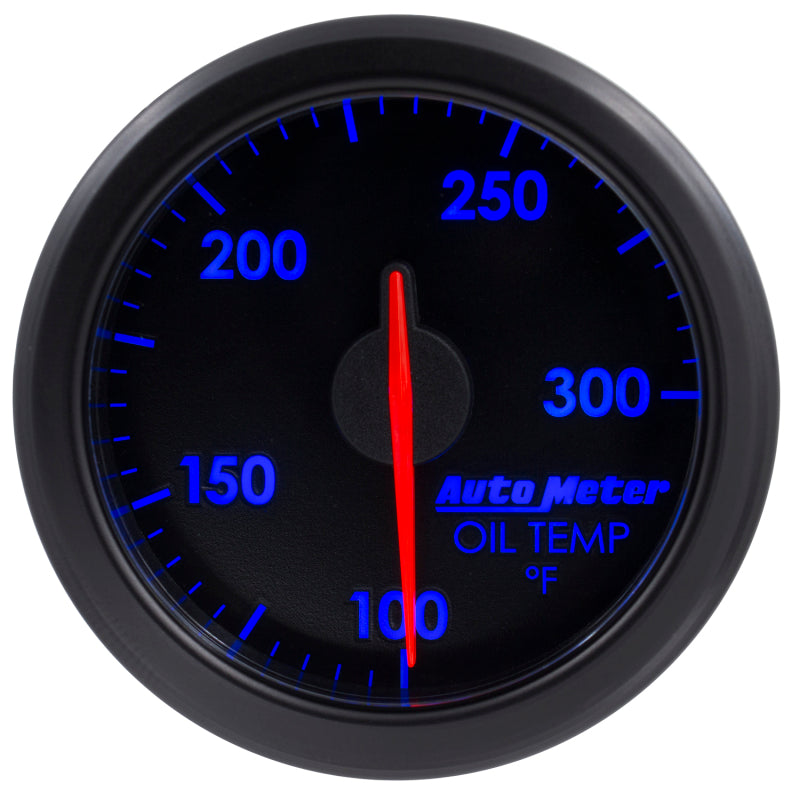 Autometer Airdrive 2-1/6in Oil Temp Gauge 100-300 Degrees F Black Universal | 9140-T