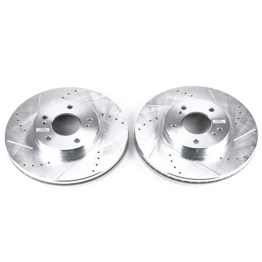 Power Stop Front Evolution Drilled & Slotted Rotors Pair Infiniti Q45 1997-2001 | JBR758XPR