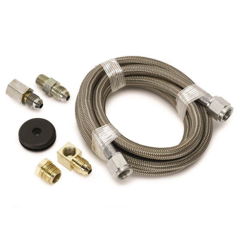 Autometer #4 Braided SS Line -4AN 6ft -4AN and 1/8in NPTF Fittings Universal | 3228