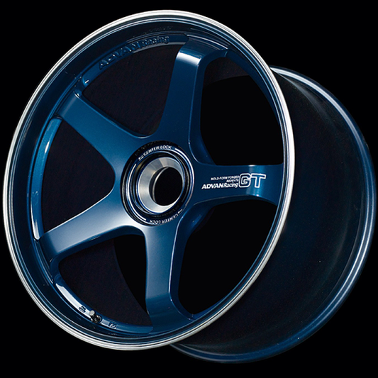 Advan GT Premium Version (Center Lock) 20x9 +49 Racing Titanium Blue & Ring Wheel (Porsche)