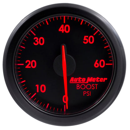 Autometer Airdrive 2-1/6in Boost Gauge 0-60 PSI Black Universal | 9160-T