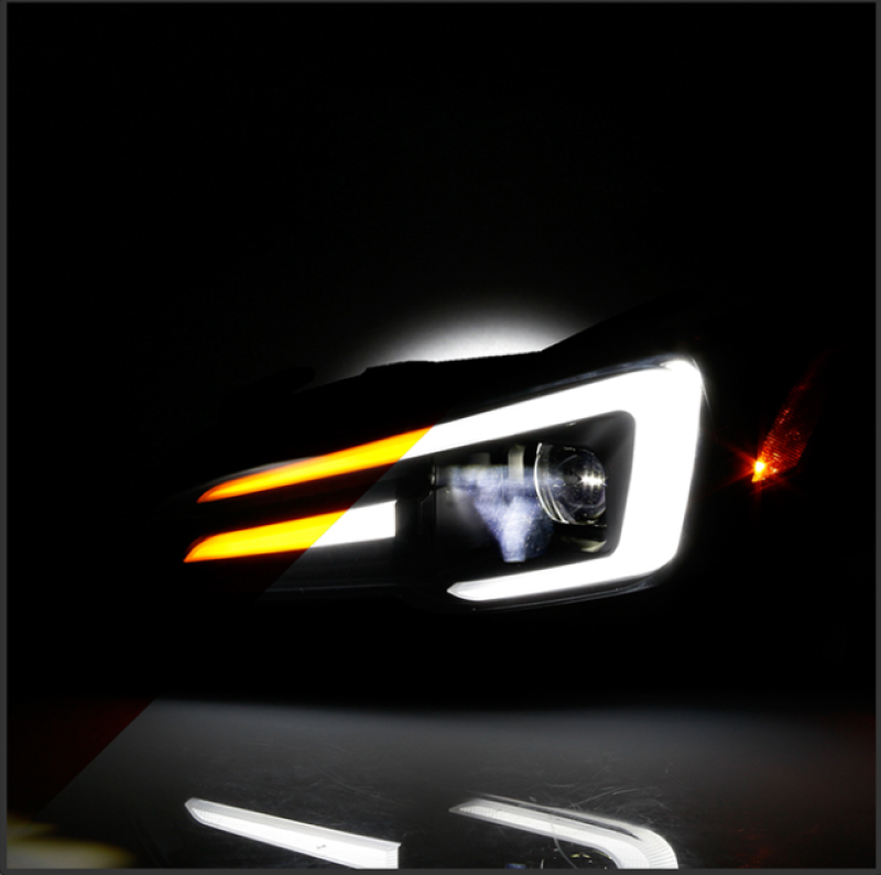 Spyder Apex Series Sequential LED Headlights 15-21 WRX Base and Premium/ 15-17 STI | PRO-YD-SWRX15HALAP-SBSEQ-BK