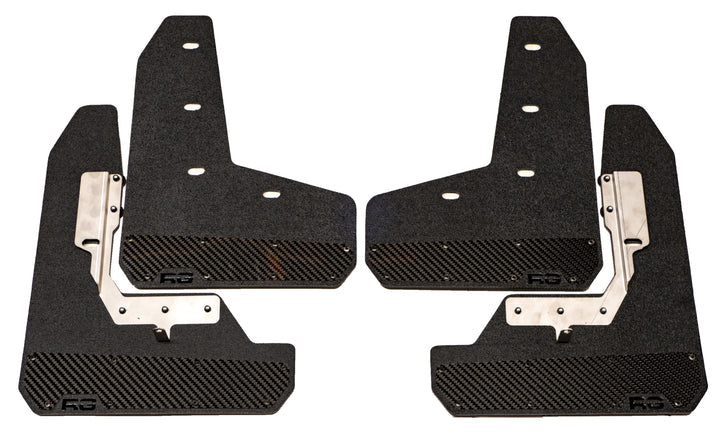 Rek Gen 2015+ WRX/STI Performance Rally Mud Flaps Carbon Edition (W/Black Logo) | CF1001