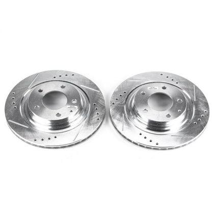 Power Stop Rear Evolution Drilled & Slotted Rotors Pair Mazda RX-7 1993-1995 | JBR761XPR