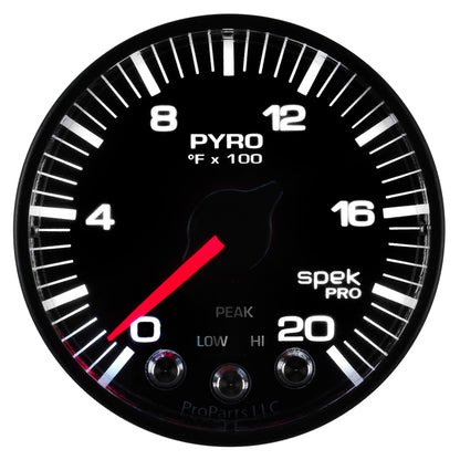 Autometer Spek-Pro 52.4mm 0-2000F Digital Stepper Motor Pyrometer Gauge Universal | P310328