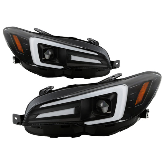 Spyder 15-21 WRX Base and Premium/ 15-17 STI Apex Series Sequential LED Headlights | PRO-YD-SWRX15HALAP-SBSEQ-BK