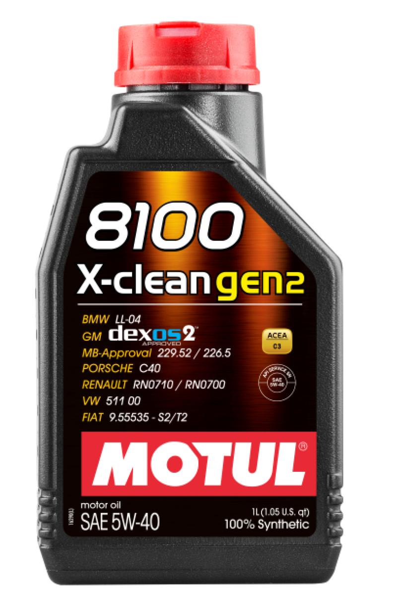 Motul 1L Synthetic Engine Oil 8100 X-CLEAN Gen 2 5W40 12x1L