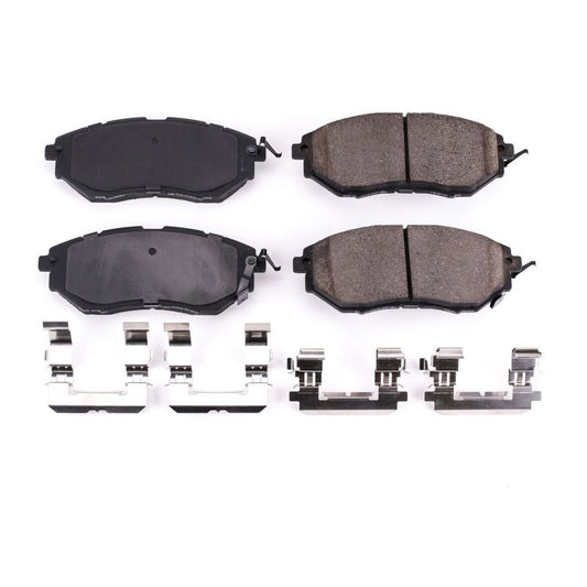 Power Stop 06-07 Subaru B9 Tribeca Front Z17 Evolution Ceramic Brake Pads w/Hardware | 17-1078