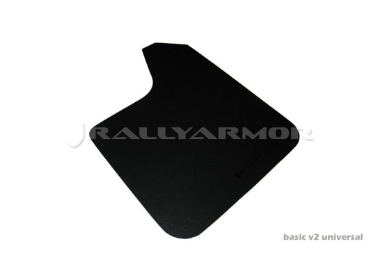 Rally Armor Basic Black Mud Flap w/ Black Logo Universal | MF12-BAS-BLK