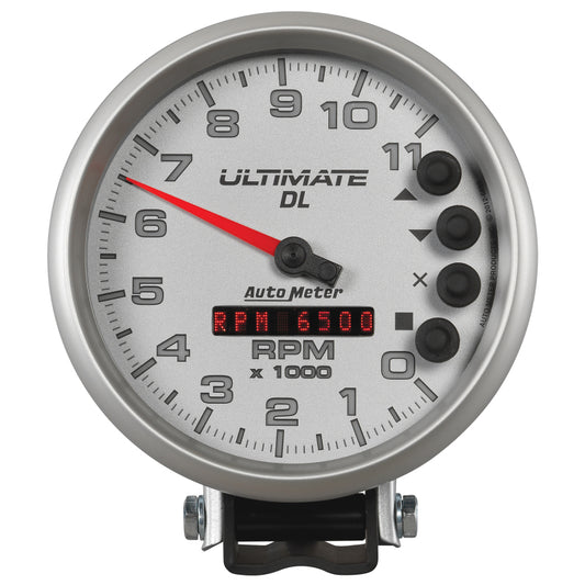 Autometer 5 inch Ultimate DL Playback Tachometer 11000 RPM Silver Universal | 6895