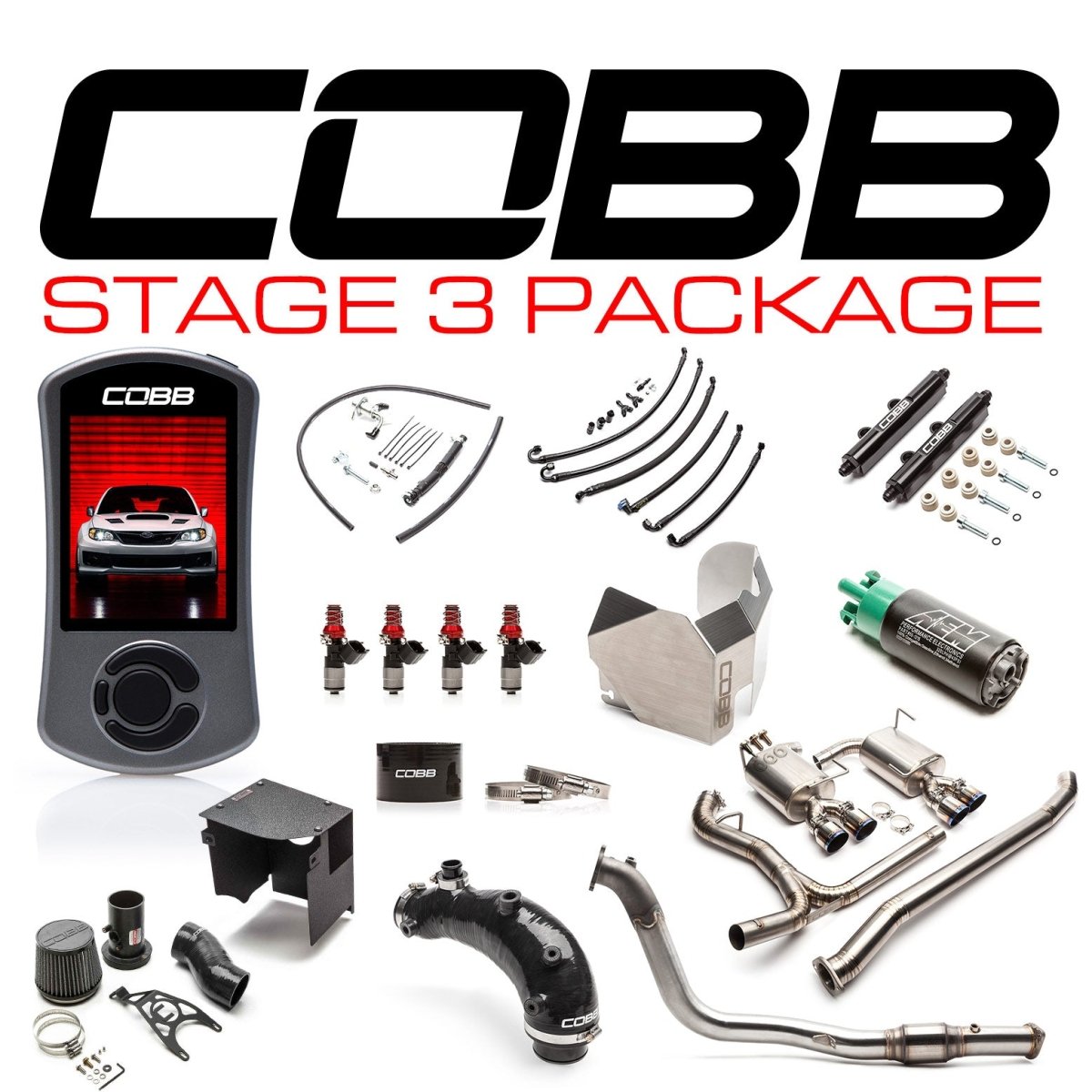 Cobb [11 - 14 STI] Titanium Stage 3 Power Package - JDMuscleStaged Power PackagescobbSUB0031S30TI-BKStealth Black Intake System