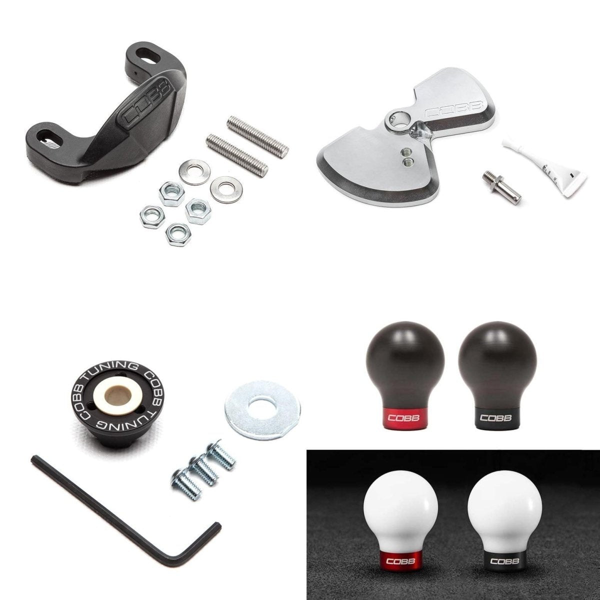 COBB [15 - 26 WRX] Stage 1+ Drivetrain Package - JDMuscleShifter and Bushing ComboscobbSUB0DT011P-W-BKWhite Knob w/ Stealth Black