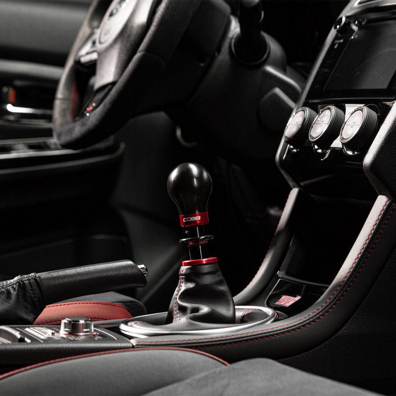 Cobb Subaru 6 - Speed Weighted COBB Knob - Black | Incl. Both Red + Blk Collars - JDMuscleNon - Categorizedcobb213360-BK