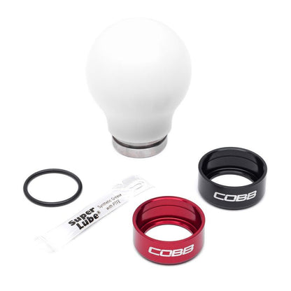 COBB Weighted Round Delrin Shift Knob White w/ Interchangeable Base 6 Speed Subaru Models - JDMuscleShift Knobscobb213360-W