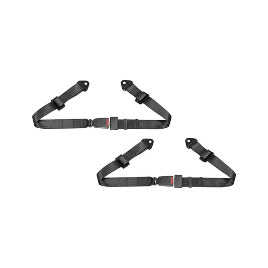 Corbeau 2in Seat Belts Black Lap Belt Bolt-In (Set of 2) - Universal-CBU-42001B-CBU-42001B-Harnesses-Corbeau-JDMuscle