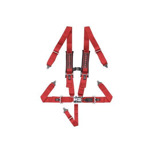 Corbeau 3-Inch Harness Belts Red 5-Point Latch & Link - Universal-CBU-LL53007B-CBU-LL53007B-Harnesses-Corbeau-JDMuscle