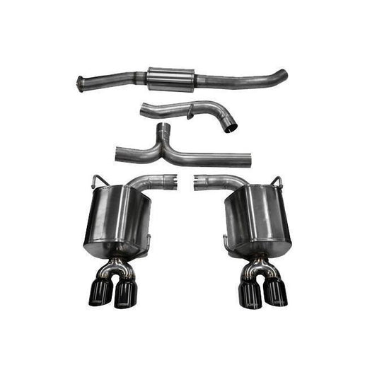 Corsa Black Sport Cat Back Exhaust Subaru STI 2011-2014 / WRX 2008-2014 Sedan Manual (14863BLK)-cor14863BLK-14863BLK-Cat Back Exhaust System-Corsa Performance-JDMuscle