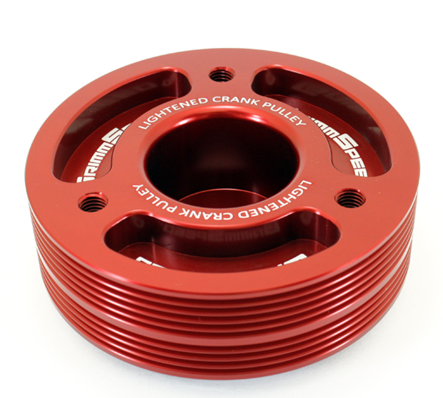 GrimmSpeed Lightweight Crank Pulley Red Subaru Models (inc. 2002-2014 WRX / 2004-21 STI) | GRM095015R