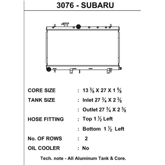 CSF 02-07 Subaru Impreza Radiator-csf3076-710353030769-Radiators-CSF-JDMuscle