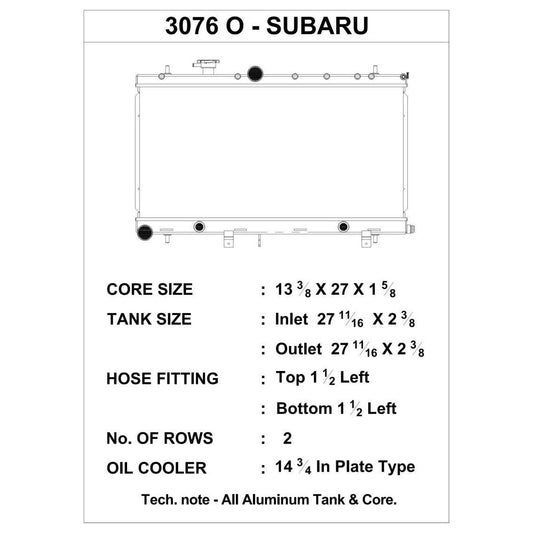 CSF 02-07 Subaru WRX/STI Radiator w/Built-In Oil Cooler/Filler Neck-csf3076O-710353030769-Radiators-CSF-JDMuscle
