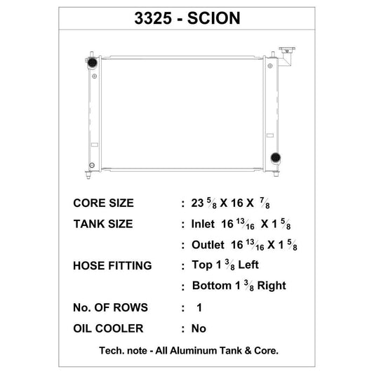 CSF 04-10 Scion tC Radiator-csf3325-710353033258-Radiators-CSF-JDMuscle