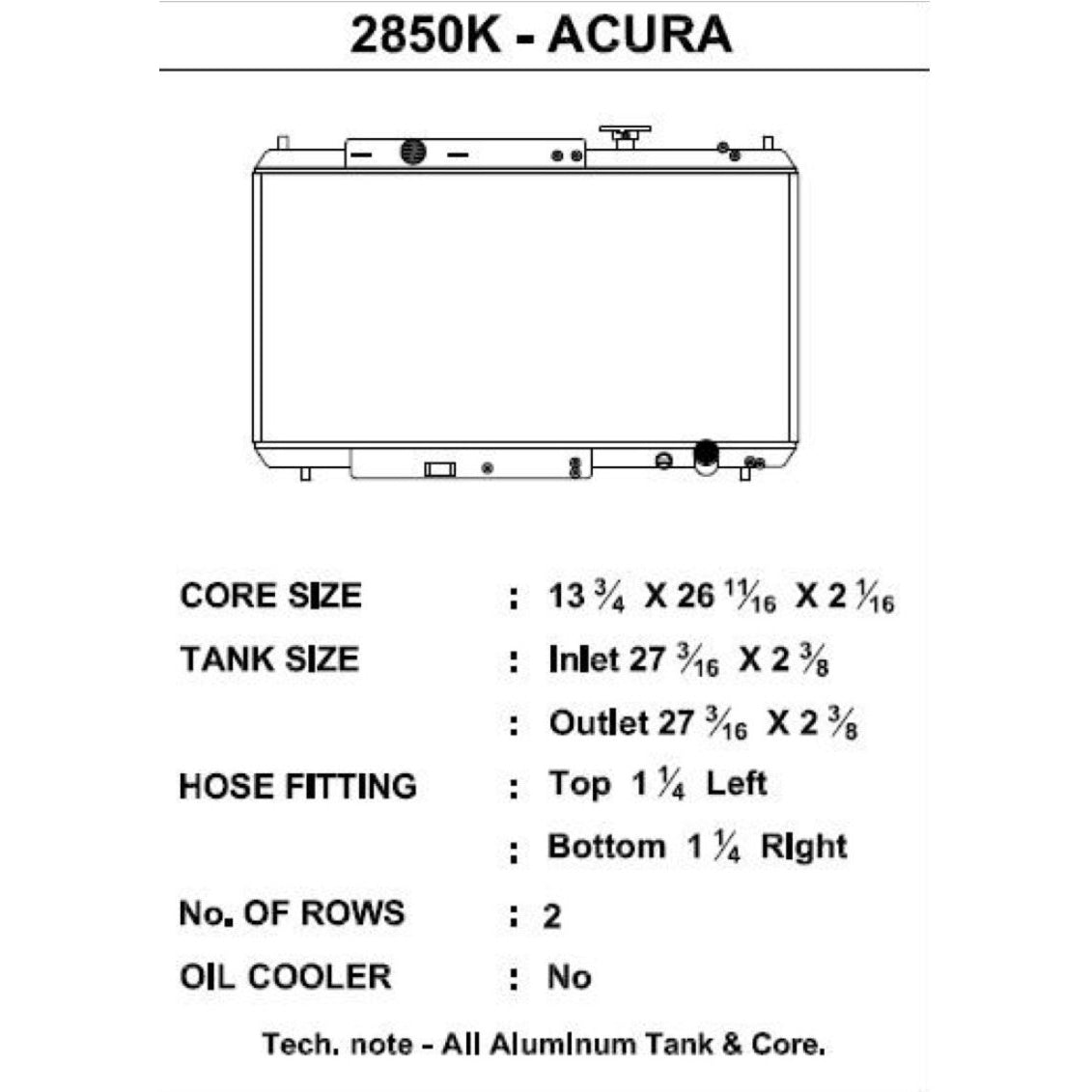 CSF 92-00 Honda Civic w/K-Swap V3 Radiator-csf2850K-710353028506-Radiators-CSF-JDMuscle