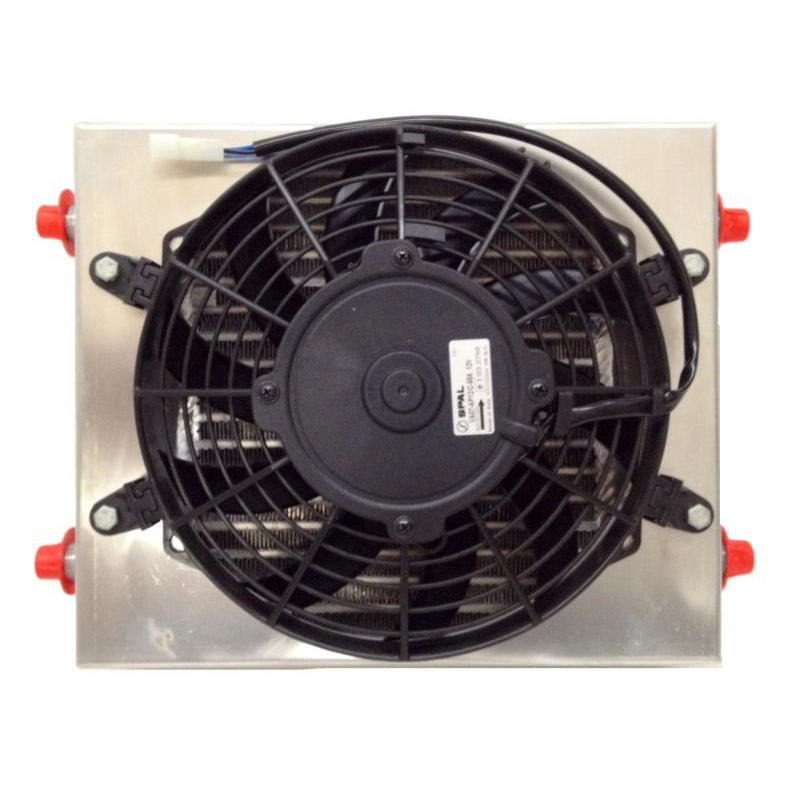 CSF Dual Fluid Bar & Plate HD Oil Cooler w/9in SPAL Fan (1/3 & 2/3 Partition) - 13.8in L x 10in H-csf8026-710353080269-Fluid Coolers-CSF-JDMuscle