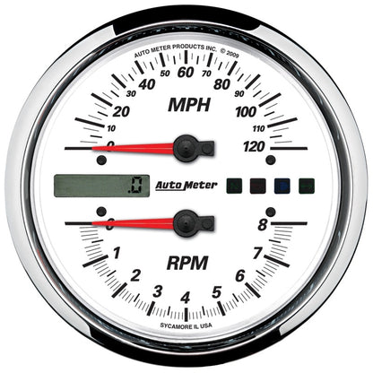 Autometer Pro-Cycle Gauge Tachometer / Speedometer 4 1/2in 8K Rpm/120 Mph White Universal | 19467