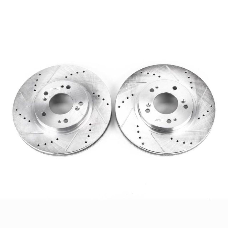 Power Stop Front Evolution Drilled & Slotted Rotors Pair Mitsubishi Endeavor 2004-2011 | JBR1122XPR