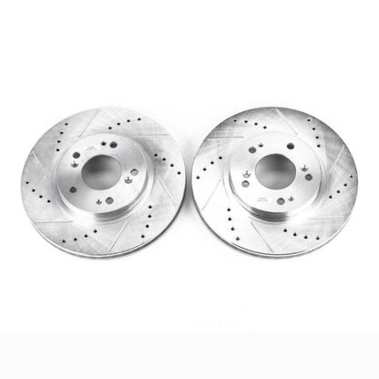 Power Stop Front Evolution Drilled & Slotted Rotors Pair Mitsubishi Endeavor 2004-2011 | JBR1122XPR