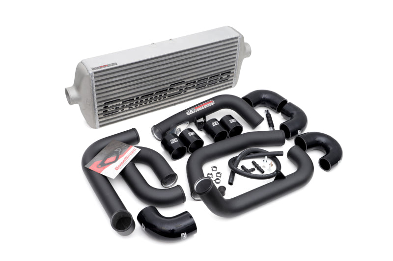 GrimmSpeed Front Mount Intercooler Kit Raw Core / Black Pipe 2008-2014 Subaru STI | 090228