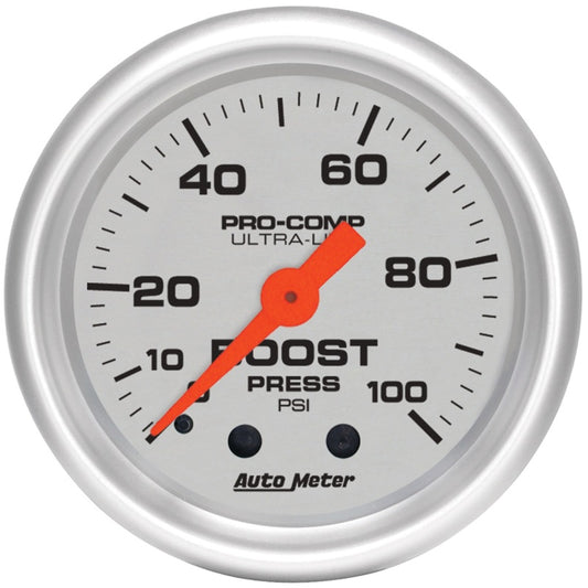 Autometer Ultra-Lite 52mm 0-100 PSI Mechanical Boost Gauge Universal | 4306