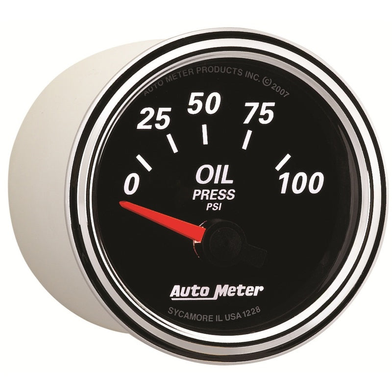 Autometer Designer Black II 52mm 100 PSI Oil Pressure Gauge Universal | 1228