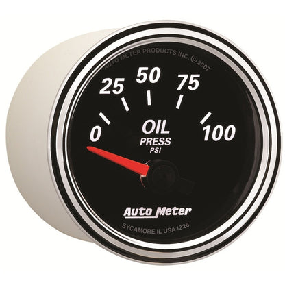 Autometer Designer Black II 52mm 100 PSI Oil Pressure Gauge Universal | 1228