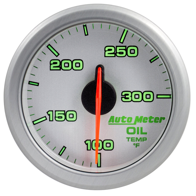 Autometer Airdrive 2-1/6in Oil Temp Gauge 100-300 Degrees F Silver Universal | 9140-UL