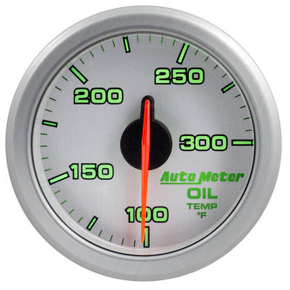 Autometer Airdrive 2-1/6in Oil Temp Gauge 100-300 Degrees F Silver Universal | 9140-UL