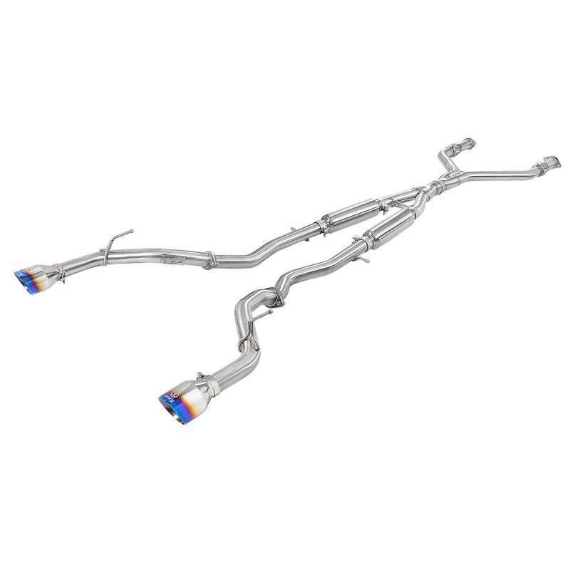 aFe Takeda 2.5in 304 SS Cat-Back Exhaust System w/ Blue Flame Tips 16-20 Infiniti Q50 V6-3.0L | tt | 49-36132NM-L