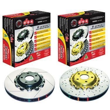 DBA 5000 Series 2pc Slotted Rotor w/ Black Hats 2009-2015 Nissan GTR-52320BLKS-52320BLKS-Brake Rotors-DBA-JDMuscle