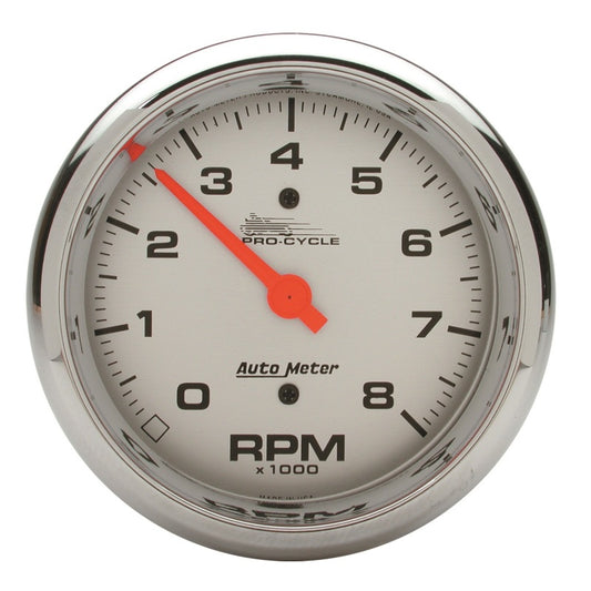 Autometer Pro-Cycle Gauge Tachometer 3 3/4in 8K Rpm 2&4 Cylinder Silver Universal | 19302